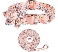 SBJKLYRN Collar para Perro, 3 Collares for Perros con Linda Correa, Modernos for Cachorros Hebilla de Metal Ajustable for pequeños, medianos y Grandes, niños niñas(Orange Set,S)