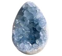 SBJKLYRN Cristal Irregular, Clúster de Cristal celestita cruda, espécimen minerales Reiki geoda drusa Roca Rugosa Azul, decoración la habitación(500~650g)
