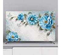 SBJKLYRN Cubierta de televisión, Protector de pantalla con estampado de flores de cubierta de 32-80 pulgadas for decoración de sala de estar de televisores y monitores LED/LCD(Flower5,75inch)