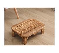 SBJKLYRN Reposapiés, Taburete de un Solo Paso, Material Madera Maciza, Pulido y Redondeado, Almohadillas Antideslizantes, Fuerte Capacidad Carga(Burnt Color)