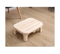 SBJKLYRN Reposapiés, Taburete de un Solo Paso, Material Madera Maciza, Pulido y Redondeado, Almohadillas Antideslizantes, Fuerte Capacidad Carga(Wood Color)