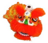 SBJKLYRN Traje de danza del león, Danza del dragón y danza león despertar cabeza de Sur accesorios actuación disfraz(Orange,6in)