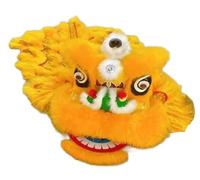 SBJKLYRN Traje de danza del león, Danza del dragón y danza león despertar cabeza de Sur accesorios actuación disfraz(Yellow,6in)