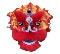 SBJKLYRN Traje de danza del león, Disfraz de danza del león, mascota seda Sur, dragón, cabeza 9 pulgadas(Orange)