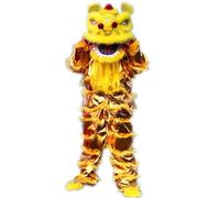 SBJKLYRN Traje de danza del león, For una persona, Danza completa del león for adultos, Manualidades de danza for deportes al aire libre Año Nuevo(Yellow,1.7 1.8m)