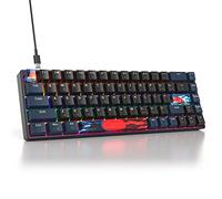 SbocKeeb Teclado 65%, Compact Mechanical Keyboard 68 Teclas,Teclado Gaming 60 Mecanico with Interruptor Rojo Lineal,QWERTY Americano para Computadoras Portátiles de Escritorio y Gamers