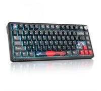 SbocKeeb Teclado inalámbrico con Gasket, TKL Wireless Gaming Keyboard Bluetooth/2.4 GHz/USB, America QWERTY, Interruptor prelubricado para PC, Mac Win, M75 Shadow Red