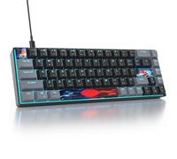 SbocKeeb Teclado Mecánico 60%，American QWERTY Layout 68 Teclas Teclado Gaming Retroiluminado RGB, Cableado PBT Keycaps, Compatible con PS5/PS4/Xbox