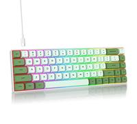 SbocKeeb Teclado Mecánico 60%，American QWERTY Layout 68 Teclas Teclado Gaming Retroiluminado RGB, Cableado PBT Keycaps, Compatible con PS5/PS4/Xbox