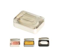 Sbomi Jabonera de 1 Piezas, Caja de jabón de Doble Capa con Tapa y Placa de Drenaje, Caja de jabón de Viaje, Jabonera PortáTil Y Sellada para BañO, Viaje, Campamento, Gimnasio (Blanco)