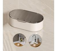 Sbomi Jabonera de 1 Piezas, Caja de jabón de Doble Capa con Tapa y Placa de Drenaje, Caja de jabón de Viaje, Jabonera PortáTil Y Sellada para BañO, Viaje, Campamento, Gimnasio（Gris）