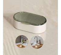 Sbomi Jabonera de 1 Piezas, Caja de jabón de Doble Capa con Tapa y Placa de Drenaje, Caja de jabón de Viaje, Jabonera PortáTil Y Sellada para BañO, Viaje, Campamento, Gimnasio (Verde)