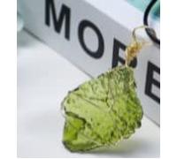 SBOTTON Colgante de moldavite Crudo Natural Collar de meteorito checo con Envoltura de Alambre Goldtone Cristales Irregulares Certificado Moldavita,weopwww7 (Size : 9-12G, Color : Steel Gold Chai