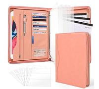 Sbrinnaliao Carpeta organizadora de 3 anillas, piel sintética, planificador de negocios, cuaderno con cremallera para mujeres/hombres con funda para documentos, portapapeles tamaño carta/A4