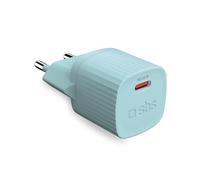 SBS Cargador con Materiales reciclados GRS, Puerto USB-C de 25 W, Enchufe de la UE, Respetuoso con el Medio Ambiente, Ideal para Smartphones Android, iPhone, tabletas, Auriculares, Altavoces, Relojes