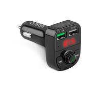 SBS Cargador de coche de 15W con transmisor Bluetooth FM, Radio, Manos Libre, MP3, Reproductor de Audio, Pantalla LCD, Control Integrado, Carga Rápida Adaptativa (Afc), USB 3.1, conexión de 12V, Negro