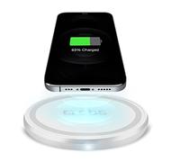 SBS Cargador de Mesa inalámbrico Fast Charge, 10 W para Carga rápida, Base de Carga para móviles Qi, Smartphones iPhone/Samsung/Xiaomi/OPPO/Huawei, Blanco