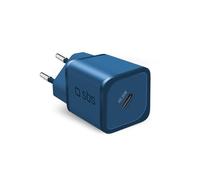 SBS Cargador portátil para Samsung, iPhone, Xiaomi, OPPO, Cargador GAN rápido de 20 W para Smartphones y Tablets, Cargador Power Delivery rápido y Seguro con USB-C, Azul