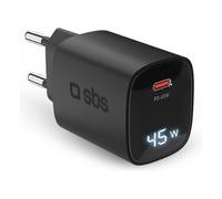 Sbs Cargador USB Tipo-C Con Pantalla LCD Pared Negro