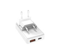 SBS Cargador Flexi 65 W, tecnología GAN, Power Delivery (PD) 65 W, Carga rápida, diseño Fino y Plegable, Puertas USB-C USB-A, alimentación para iPhone, Samsung, Tablet y Laptop, Color Blanco