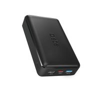 SBS PowerBank 20K Slim, 20.000 mAh, Power Bank con Carga Rápida, Intelligent Charge (IC), LED de Carga, 1x USB-C, 2X USB-A, Cargador Portátil de Viaje, Diseño Compacto, Negro