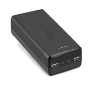 SBS PowerBank 30K Fast, 30.000 mAh Power Delivery, Carga Rápida 20W, Adaptive Fast Charge (AFC), LED de Estado, USB-C, USB-A, Cargador para iPhone, iPad, AirPods, Samsung, Tablet, Smartphone