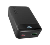 SBS Compact PowerBank, 20000mAh, 20W Power Delivery (PD 3.0 PPS), AFC, Powerbank de Carga rápida, Pantalla LCD, USB-C, USB-A, Cargador de Viaje portátil, Diseño Compacto, Negro