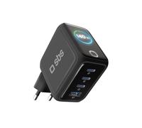 SBS Pulse Power 140W USB-C, tecnología GAN, Entrega de energía (PD 3.0 PPS), Pantalla Inteligente AI, Control táctil, AFC, Cargador rápido, Cargador para portátil, Tableta, iPhone, Samsung