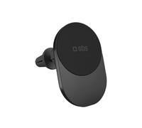 SBS Qi2 15W Cargador Wireless MagSafe, Soporte de Móvil para Coche Magnético, Montaje en Rejilla de Ventilación, Carga Rápida, Alimentación USB-C, Cargador para iPhone, Android, Negro