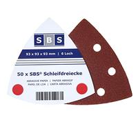 SBS Triángulo abrasivo para lijadora triangular | 93 x 93 x 93 | 50 unidades | grano 80 | Delta 6 agujeros