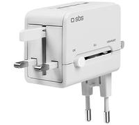SBS TTADAPTUNI adaptador e inversor de corriente Interior Blanco - Fuente de alimentación (Interior, RoHS, 100-240 V, 50/60 Hz, 6000 mAh, Universal)