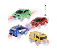 SBSG Tracks Cars Only Replacement, Flex Track Race cars for Magic Tracks Glow in the Dark, LED Lights Up Battery Operated Snap N Glow Trax cars Access