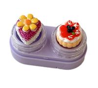 Sbshiouu Bonita caja de recipiente para lentes con tapa con pinzas de succión para un manejo eficiente de almacenamiento de lentes
