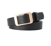 Sbshiouu Cinturón casual de piel sintética para mujer, correa de cintura ajustable, hebillas doradas, moda, Negro, 105 cm