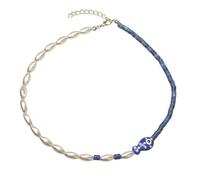 Sbshiouu Collar con colgante de pez payaso de moda, colorido collar de pez payaso, accesorio distintivo de cadena de cuello con cuentas, 405cm, perlas de imitación