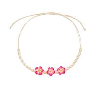 Sbshiouu Collar de concha de flor ajustable tejido a mano con cuentas naturales de arcilla suave, 1100cm23668cm, arcilla polimérica