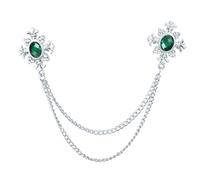 Sbshiouu Elegante broche de cuello cruzado con borlas y diamantes de imitación para camisas, entusiastas de la moda, traje, camisa, collar, broche de moda