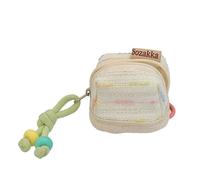 Sbshiouu Pequeñas bolsas de cosméticos con forma de concha, organizadores de maquillaje, con hilo de algodón bordado, bolsas con cremallera, bolsas de viaje, Leche blanca, Size 7x4cm/2.76x1.57inch