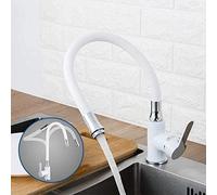 SBSSYVLMV Grifos de Cocina Grifo Gel sílice Blanco Manguera jardín Laca Fregadero mezcladores Mezclador Agua fría y Caliente Flexible