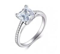 SBZIOJHDR anillo de diamantes, Anillo de plata 925 con diamante talla corte dedo for mujer, ideal for compromiso o boda. Joyería fina(11)