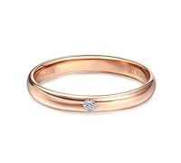 SBZIOJHDR anillo de mujer, Anillos de compromiso oro amarillo 18 quilates for mujer, con un solo diamante blanco, redondos y pulidos, en rosa(V 1/2)