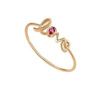 SBZIOJHDR anillo de mujer, Anillos de oro amarillo 9 quilates for mujer, amor boda con rubí redondo solitario(V 1/2)