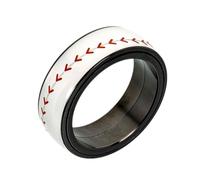 SBZIOJHDR anillos para hombre, Anillo giratorio con forma de balón deportivo, acero titanio, diseño cúpula antiestrés, ideal for aficionados al deporte(Baseball,W)