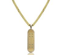 SBZIOJHDR Collar, Colgante de acero inoxidable con incrustaciones piedras preciosas, joyería urbana primera calidad for entusiastas del skate(Gold)