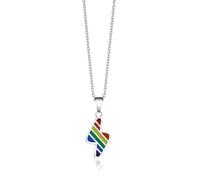 SBZIOJHDR Collar, Collar con colgante de rayo del orgullo LGBTQI Colgante acero inoxidable esmalte arcoíris, que no se decolora