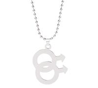 SBZIOJHDR Collar, Collar de arco iris de moda, collares de lesbianas, colgantes for mujeres, Orgullo Gay, Color plata, joyería, cadena de cuentas