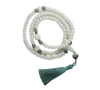 SBZIOJHDR collar de madera， Bodhi 108 pulsera con cuentas, collar, raíz de Bodhi, borla de loto, Rosario de Buda for canto de meditación