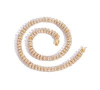 SBZIOJHDR collares Ancho 8 mm Forma redonda Collar colorido for mujer Chapado en oro de 18 quilates Corte redondo Laboratorio Diamante tenis Cadena CZ Collares for piedras preciosas (18 pulgadas)