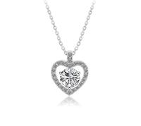 SBZIOJHDR collares Collares de corazón Moissanita for mujer, 1 ct D Color VVS1 collares diamantes talla redonda, con colgante plata ley 925, regalos joyería for mujeres certificado(White)