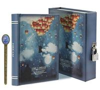 SBZIOJHDR Cuaderno de cuero, Como un sueño Patrón de luz de luna Escritura de bocetos Diario secreto DaiJournal de 288 páginas con cerradura con estuche de almacenamiento Color A6 enviado al azar